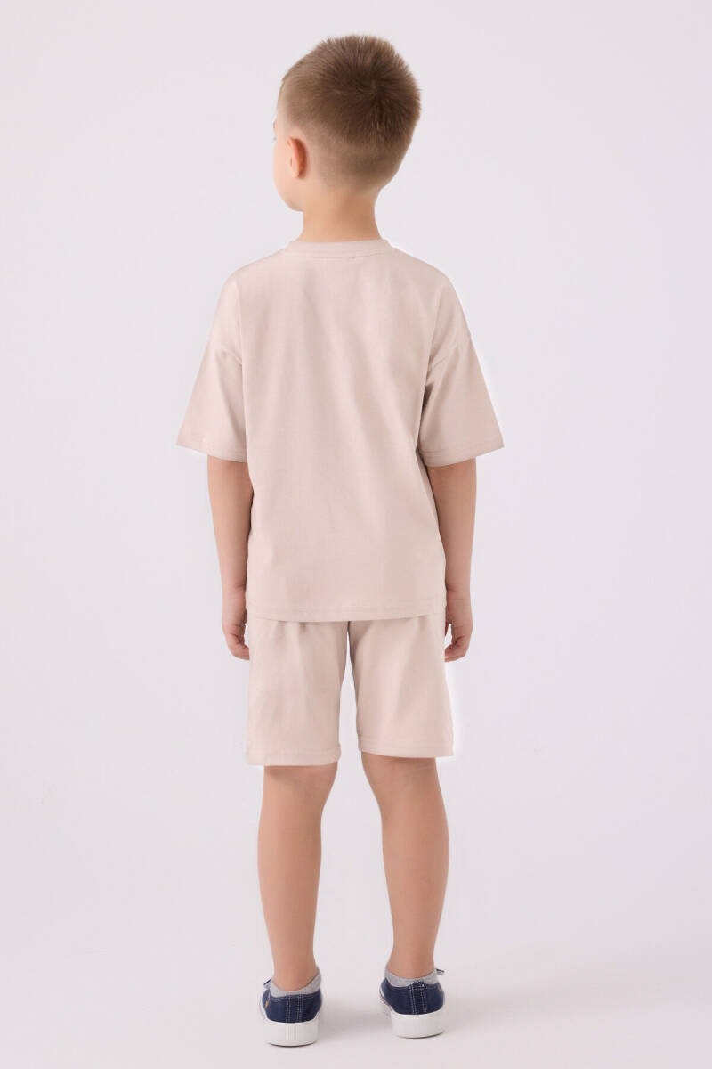 U.S. Polo Assn. Erkek Çocuk Bisiklet Yaka Sargı Nakışlı Yazlık Regular Fit Krem Bermuda Takım US1779-C-V39 - 5