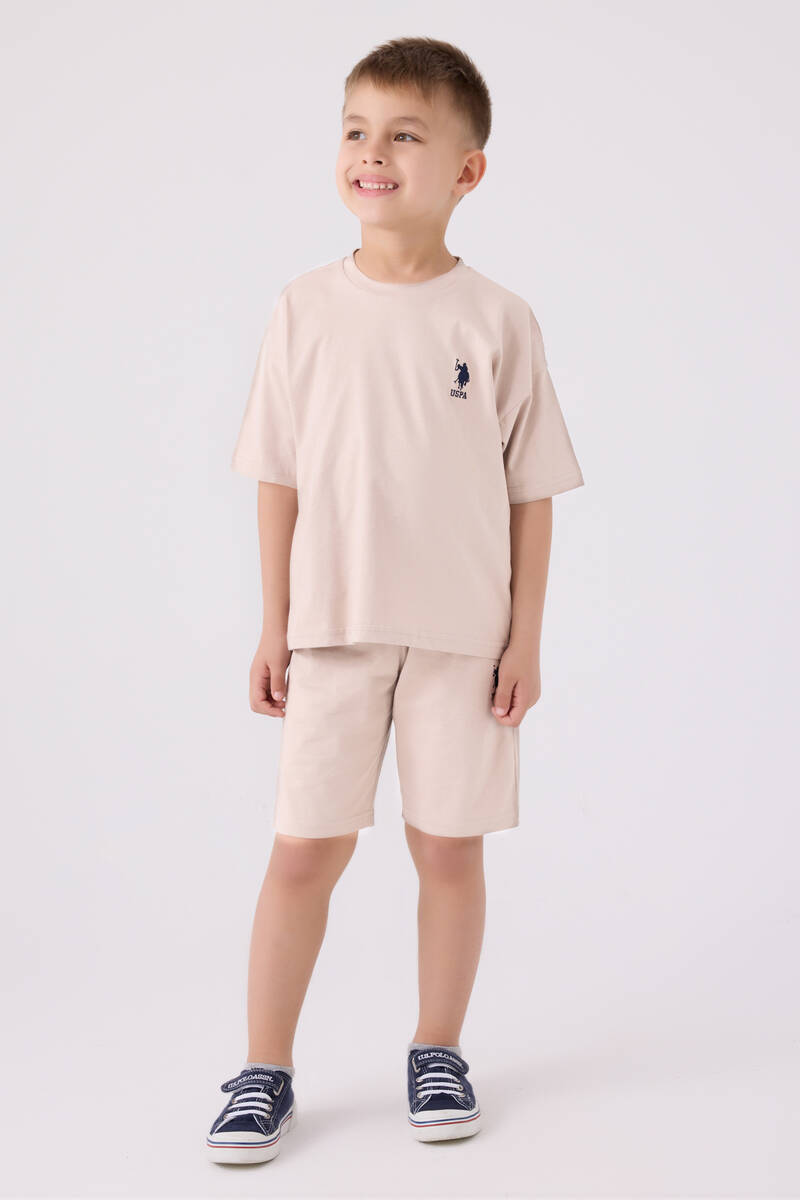 U.S. Polo Assn Erkek Çocuk Krem Bermuda Takım