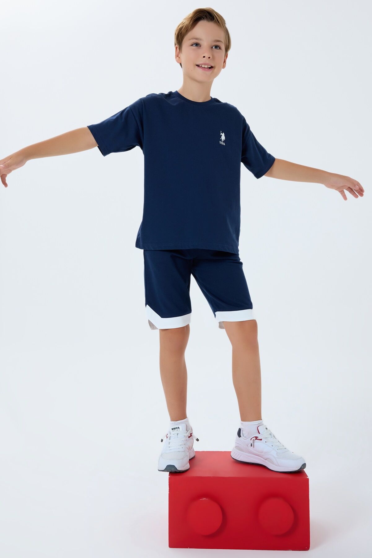 U.S. Polo Assn. Erkek Çocuk Lacivert Bermuda Takım