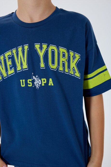 U.S. Polo Assn. Erkek Çocuk Bisiklet Yaka Nakışlı Yazlık Regular Fit Lacivert Bermuda Takım US2415-C-V1 - 3
