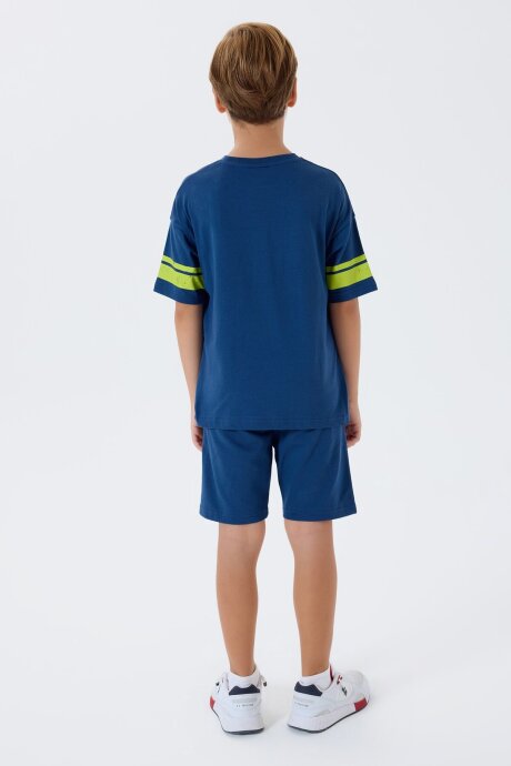 U.S. Polo Assn. Erkek Çocuk Bisiklet Yaka Nakışlı Yazlık Regular Fit Lacivert Bermuda Takım US2415-C-V1 - 4