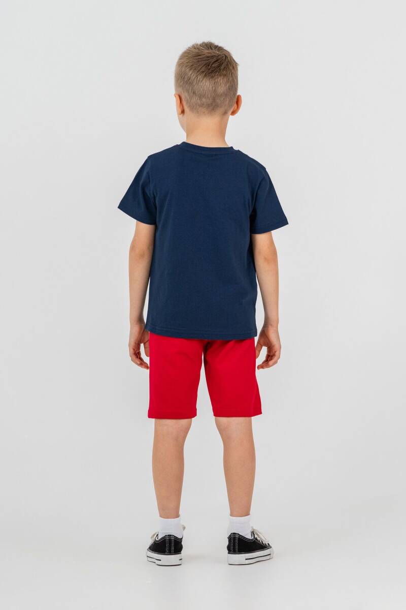 U.S. Polo Assn. Erkek Çocuk %100 Pamuk Bisiklet Yaka Nakışlı Yazlık Regular Fit Lacivert Bermuda Takım US2430-C-V3 - 4