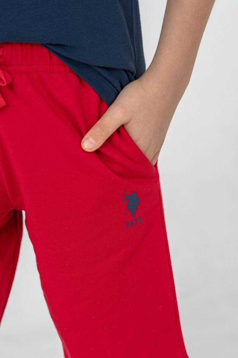 U.S. Polo Assn. Erkek Çocuk %100 Pamuk Bisiklet Yaka Nakışlı Yazlık Regular Fit Lacivert Bermuda Takım US2430-C-V3 - 5