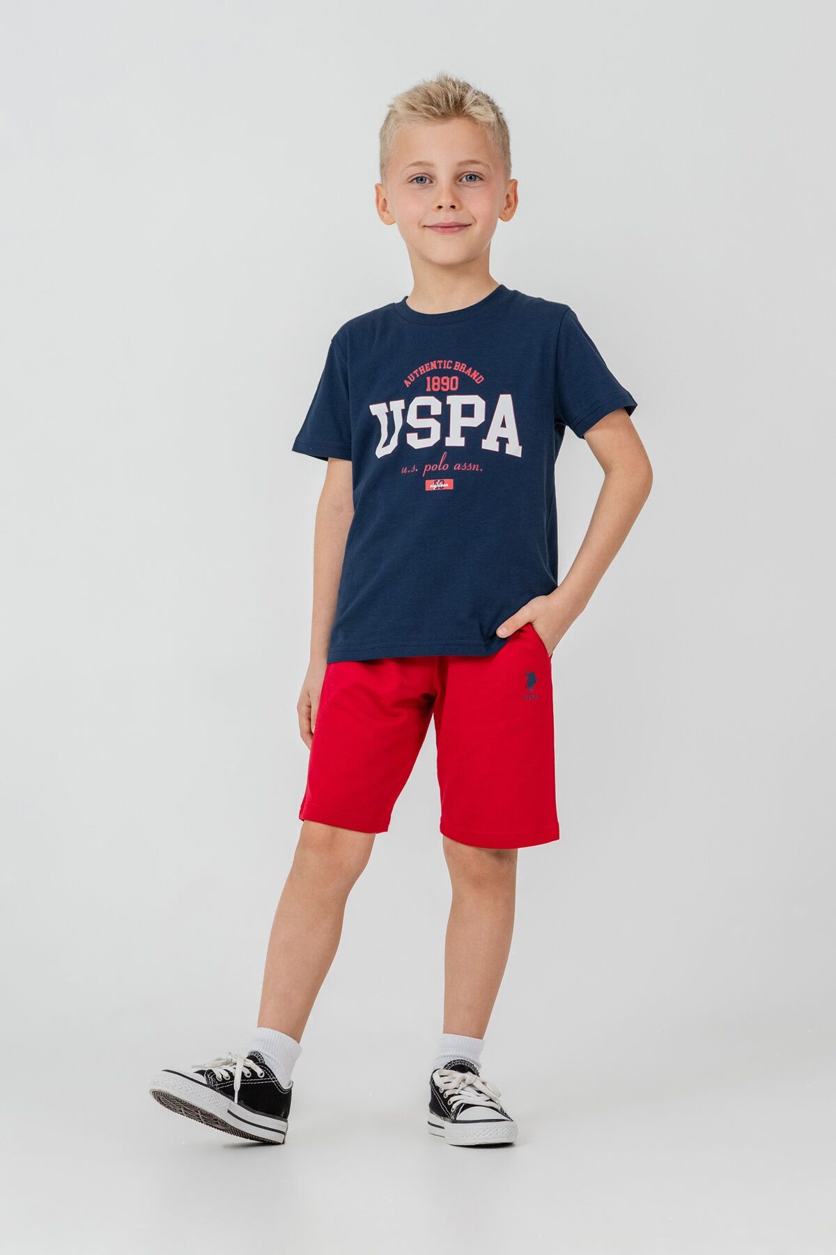 U.S. Polo Assn. Erkek Çocuk Lacivert Bermuda Takım