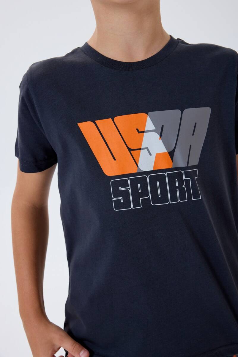 U.S. Polo Assn. Erkek Çocuk Bisiklet Yaka Nakışlı Yazlık Regular Fit Lacivert Bermuda Takım US2432-C-V2 - 3