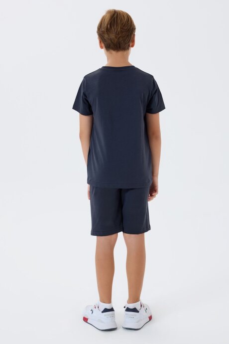 U.S. Polo Assn. Erkek Çocuk Bisiklet Yaka Nakışlı Yazlık Regular Fit Lacivert Bermuda Takım US2432-C-V2 - 4