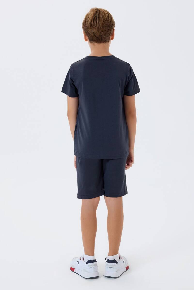 U.S. Polo Assn. Erkek Çocuk Bisiklet Yaka Nakışlı Yazlık Regular Fit Lacivert Bermuda Takım US2432-C-V2 - 4