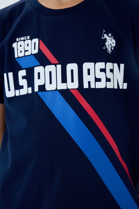 U.S. Polo Assn. Erkek Çocuk Bisiklet Yaka Nakışlı Yazlık Regular Fit Lacivert Bermuda Takım US2443-C-V2 - 4