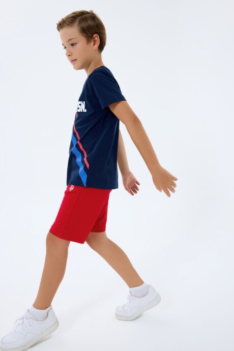 U.S. Polo Assn. Erkek Çocuk Bisiklet Yaka Nakışlı Yazlık Regular Fit Lacivert Bermuda Takım US2443-C-V2 - 5