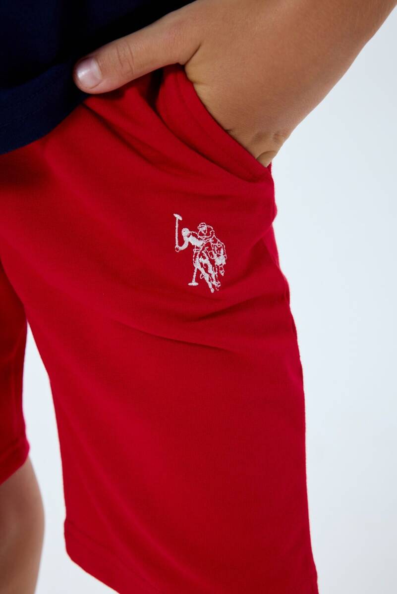 U.S. Polo Assn. Erkek Çocuk Bisiklet Yaka Nakışlı Yazlık Regular Fit Lacivert Bermuda Takım US2443-C-V2 - 2