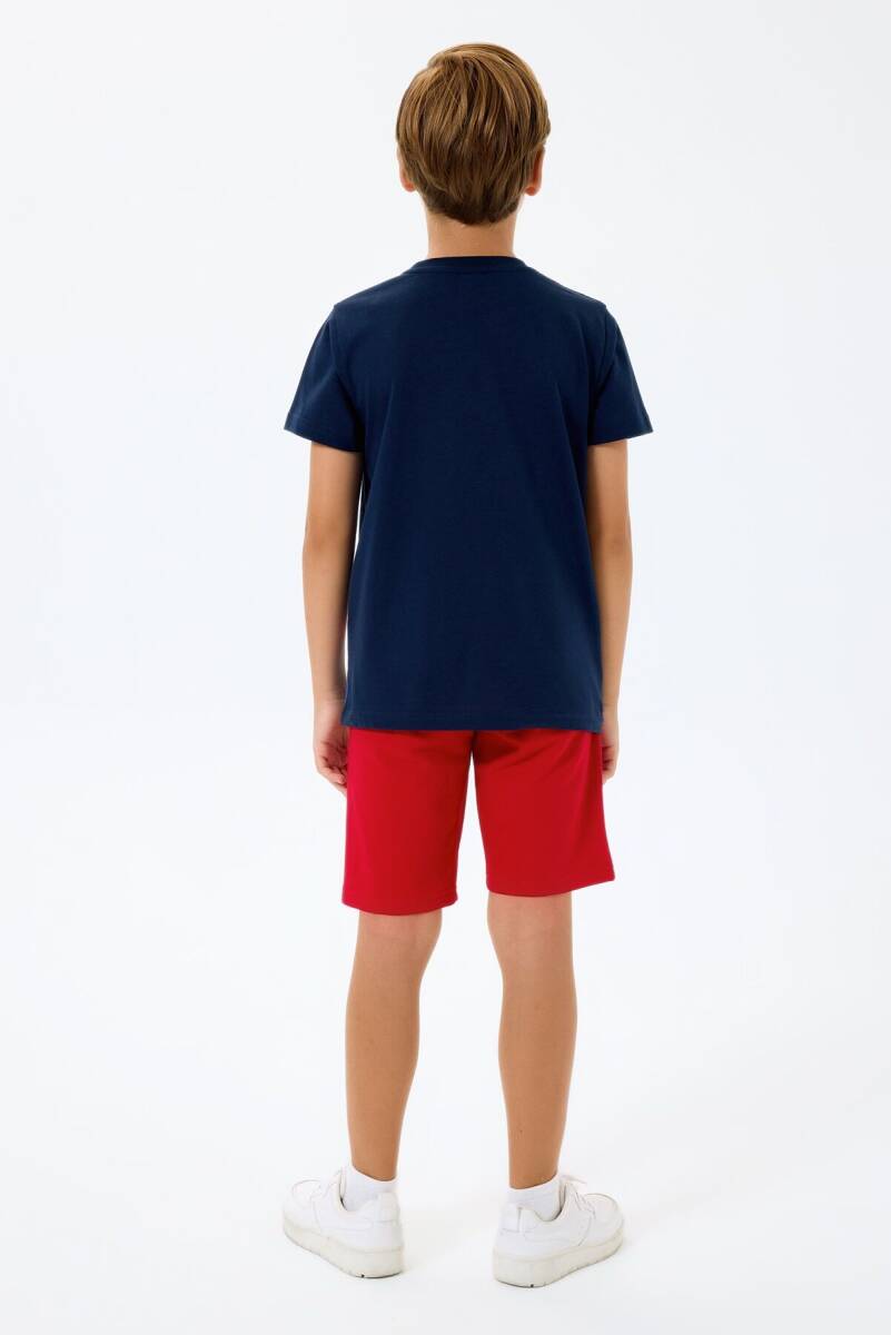 U.S. Polo Assn. Erkek Çocuk Bisiklet Yaka Nakışlı Yazlık Regular Fit Lacivert Bermuda Takım US2443-C-V2 - 3