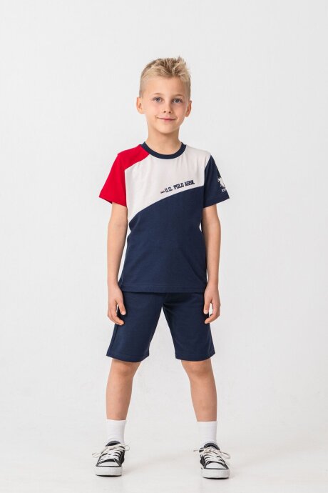 U.S. Polo Assn. Erkek Çocuk Bisiklet Yaka Yazlık Lacivert Bermuda Takım US2407-C-V1 - 8