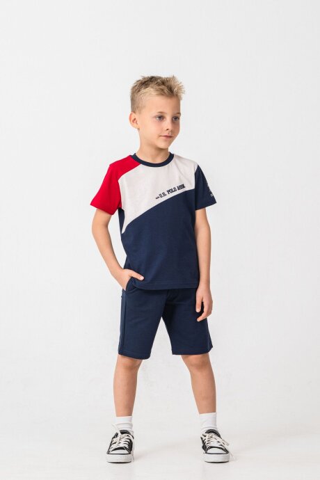 U.S. Polo Assn. Erkek Çocuk Bisiklet Yaka Yazlık Lacivert Bermuda Takım US2407-C-V1 - 7
