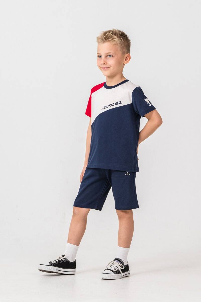 U.S. Polo Assn. Erkek Çocuk Bisiklet Yaka Yazlık Lacivert Bermuda Takım US2407-C-V1 - 4