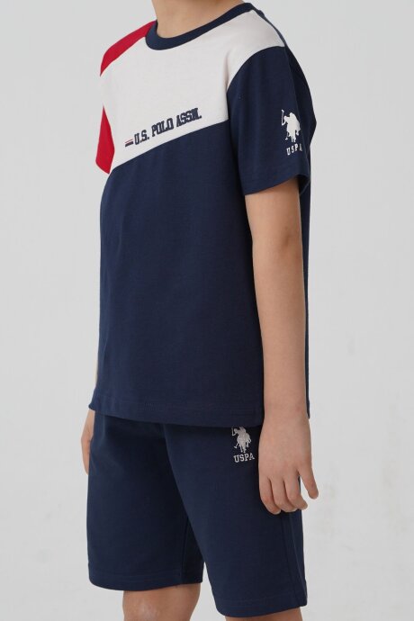 U.S. Polo Assn. Erkek Çocuk Bisiklet Yaka Yazlık Lacivert Bermuda Takım US2407-C-V1 (1)