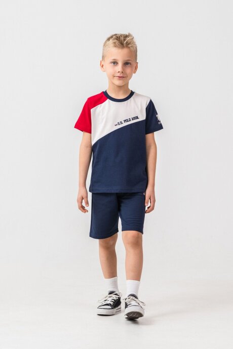 U.S. Polo Assn. Erkek Çocuk Bisiklet Yaka Yazlık Lacivert Bermuda Takım US2407-C-V1