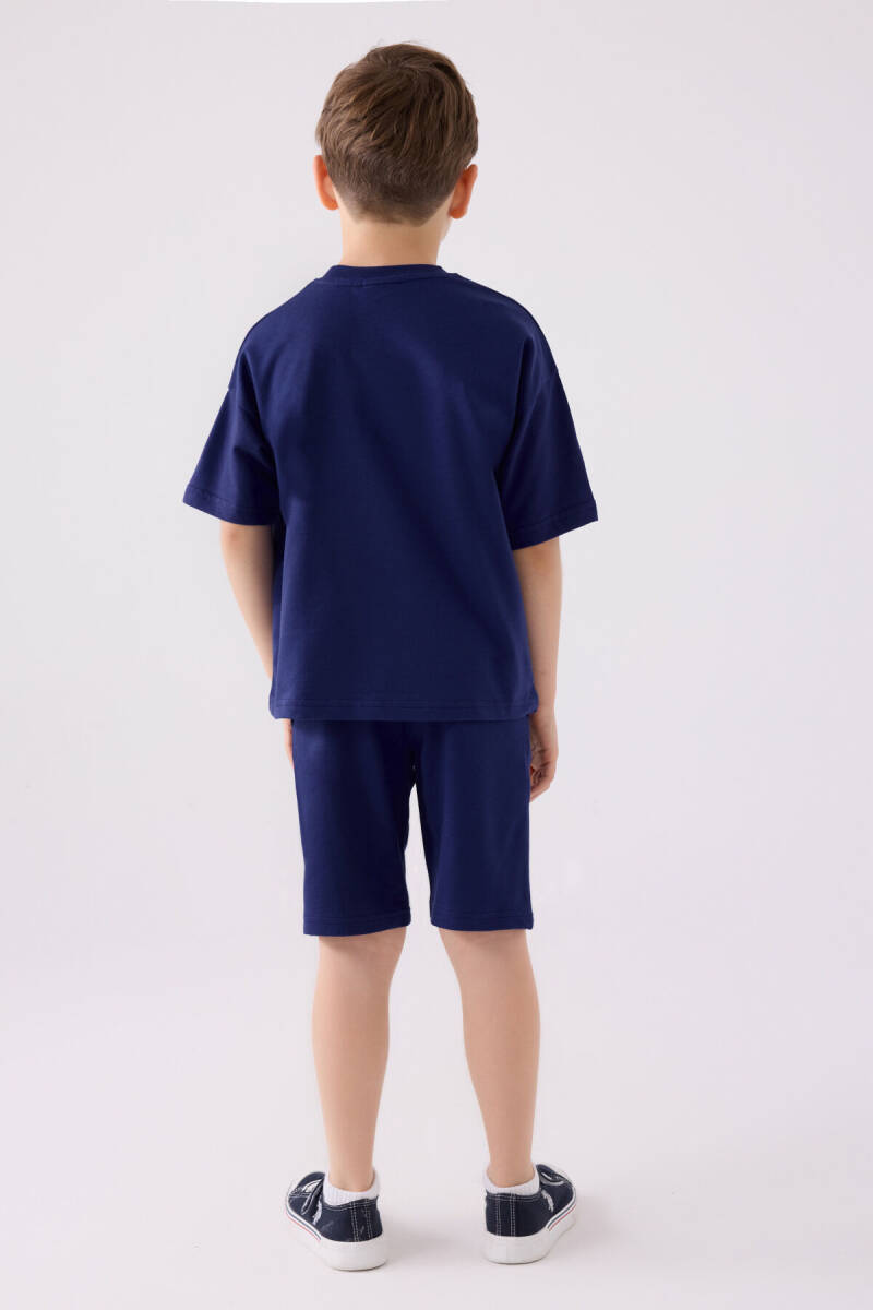 U.S. Polo Assn. Erkek Çocuk Pamuklu Bisiklet Yaka Sargı Nakışlı Yazlık Regular Fit Lacivert Bermuda Takım US1780-C-V10 - 5