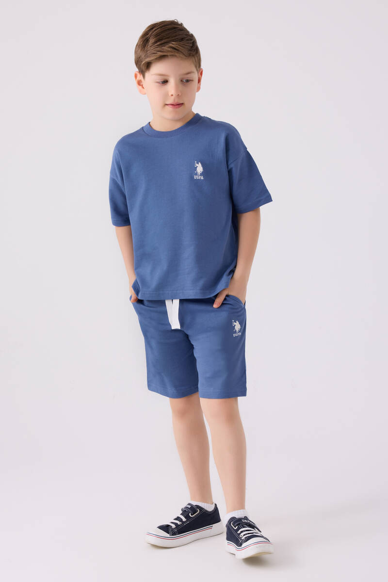 U.S. Polo Assn. Erkek Çocuk Mavi Bermuda Takım