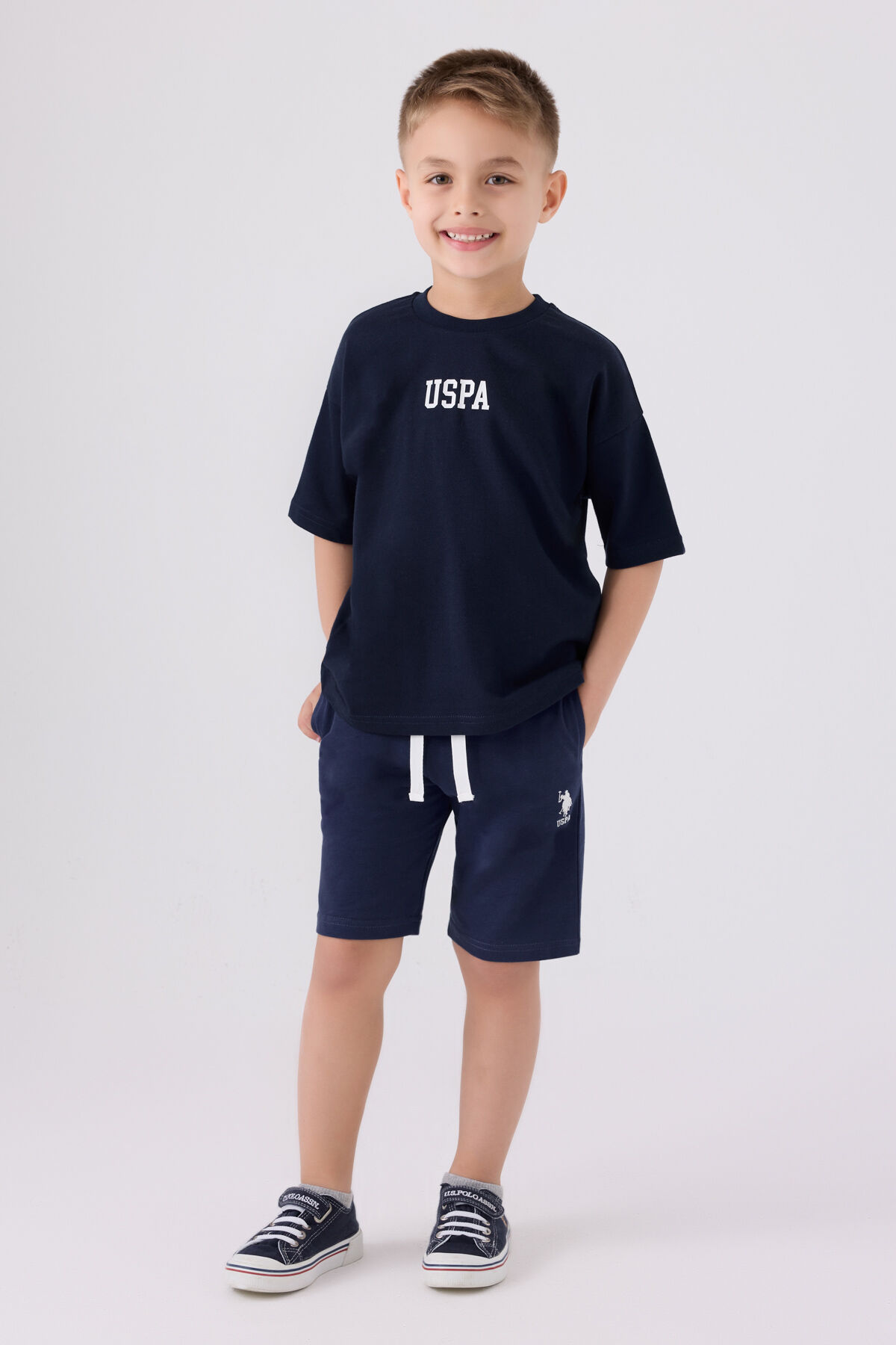 U.S. Polo Assn Erkek Çocuk Lacivert Bermuda Takım
