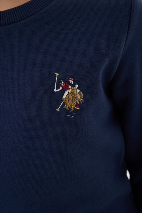 U.S. Polo Assn. Erkek Çocuk Pamuklu Bisiklet Yaka Nakışlı Kışlık Regular Fit Lacivert Eşofman Takımı US1186-C-V2 - 3