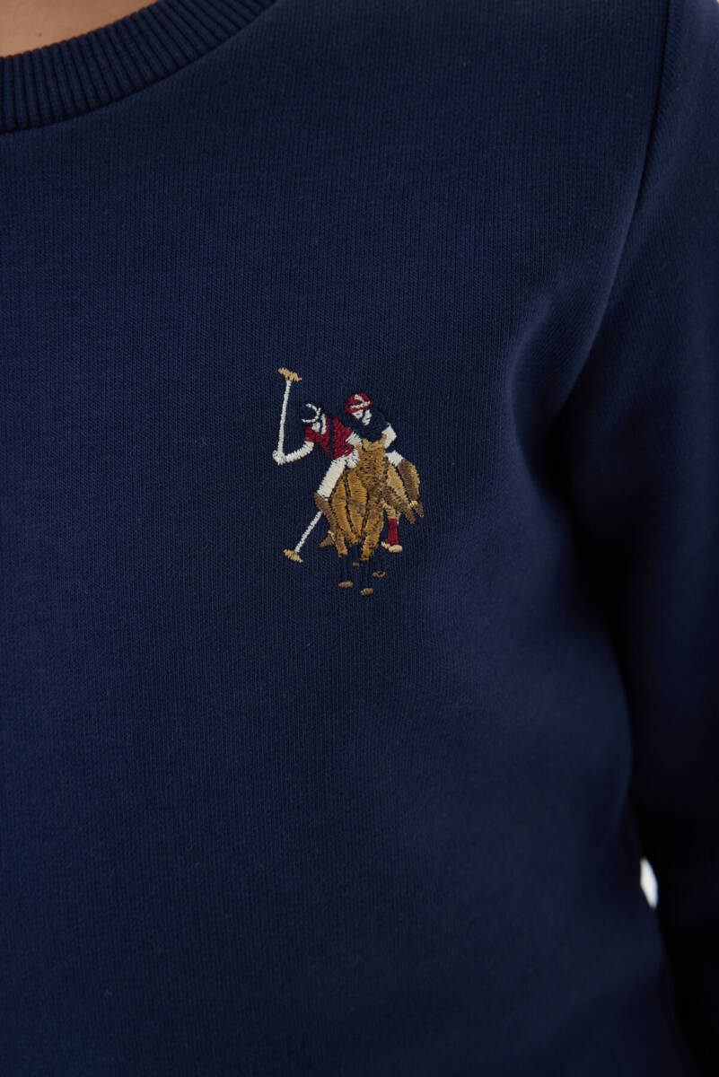 U.S. Polo Assn. Erkek Çocuk Pamuklu Bisiklet Yaka Nakışlı Kışlık Regular Fit Lacivert Eşofman Takımı US1186-C-V2 - 3