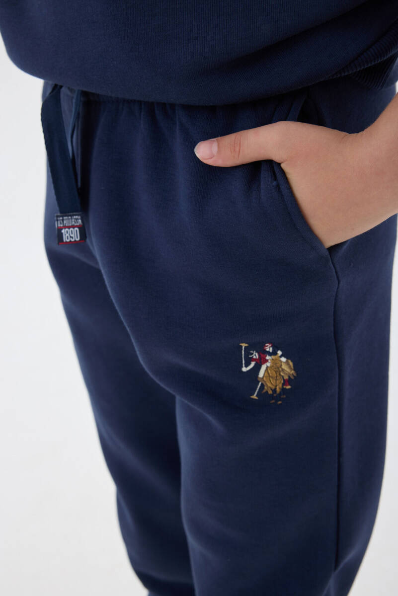 U.S. Polo Assn. Erkek Çocuk Pamuklu Bisiklet Yaka Nakışlı Kışlık Regular Fit Lacivert Eşofman Takımı US1186-C-V2 - 4