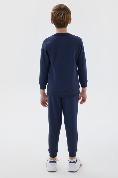 U.S. Polo Assn. Erkek Çocuk Pamuklu Bisiklet Yaka Nakışlı Kışlık Regular Fit Lacivert Eşofman Takımı US1186-C-V2 - 6