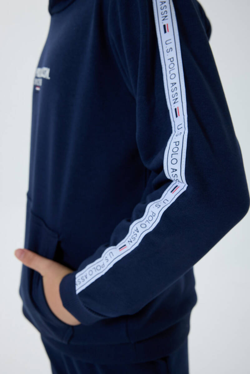 U.S. Polo Assn. Erkek Çocuk Kapüşonlu Nakışlı Kışlık Regular Fit Lacivert Eşofman Takımı US1562-C-V1 - 4
