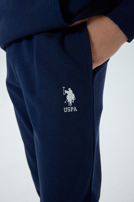 U.S. Polo Assn. Erkek Çocuk Kapüşonlu Nakışlı Kışlık Regular Fit Lacivert Eşofman Takımı US1562-C-V1 - 6