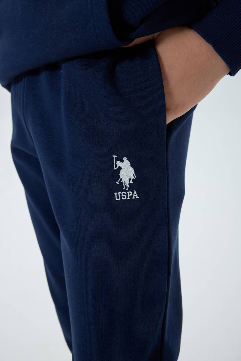 U.S. Polo Assn. Erkek Çocuk Kapüşonlu Nakışlı Kışlık Regular Fit Lacivert Eşofman Takımı US1562-C-V1 - 6