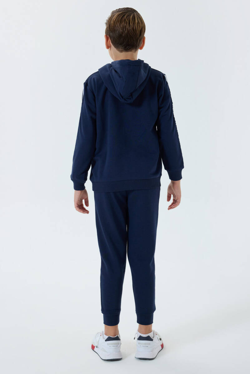 U.S. Polo Assn. Erkek Çocuk Kapüşonlu Nakışlı Kışlık Regular Fit Lacivert Eşofman Takımı US1562-C-V1 - 7