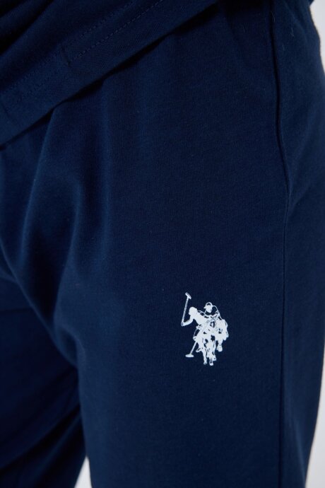 U.S. Polo Assn. Erkek Çocuk Bisiklet Yaka Nakışlı Yazlık Regular Fit Lacivert Pijama Takımı US2413-C-V1 - 5