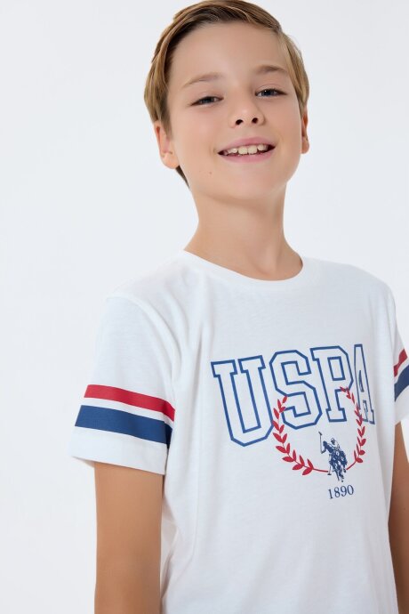 U.S. Polo Assn. Erkek Çocuk Bisiklet Yaka Nakışlı Yazlık Regular Fit Mavi Bermuda Takım US2409-C-V2 - 2