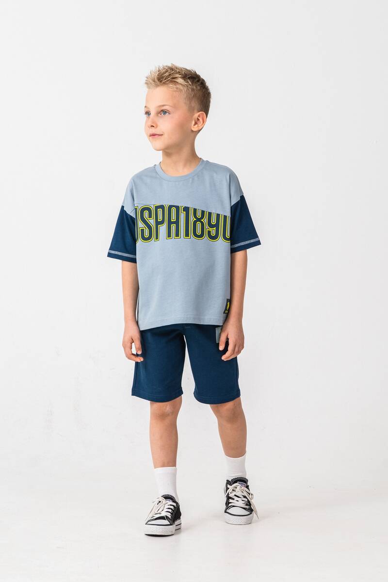 U.S. Polo Assn. Erkek Çocuk Mavi Bermuda Takım