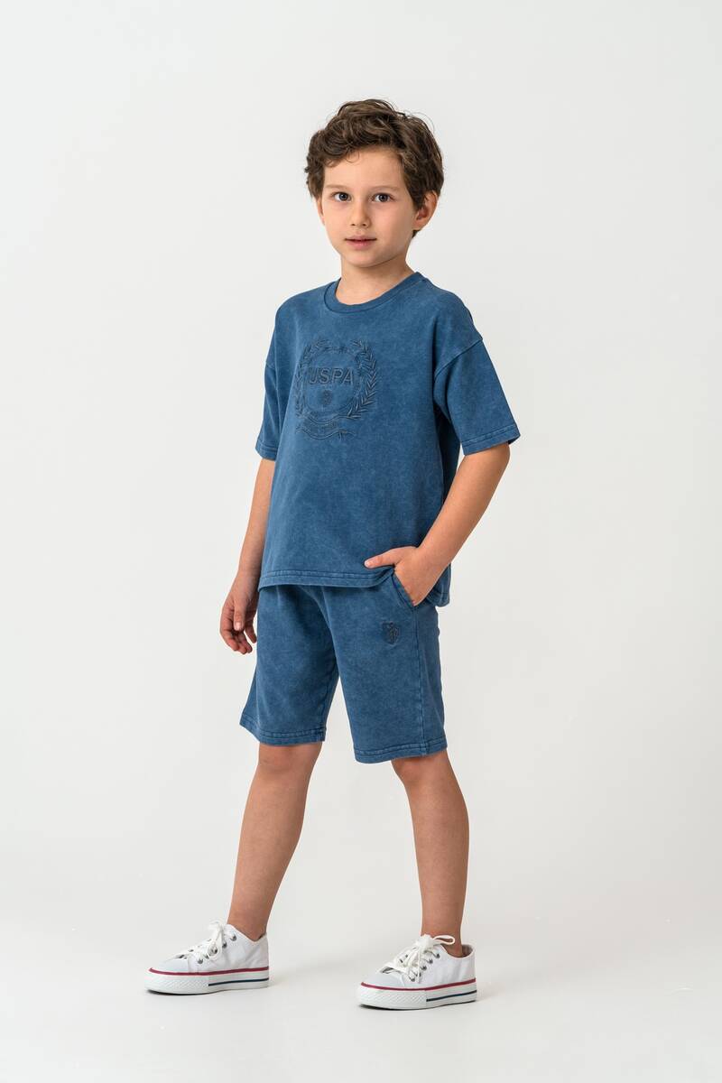 U.S. Polo Assn. Erkek Çocuk Mavi Bermuda Takım