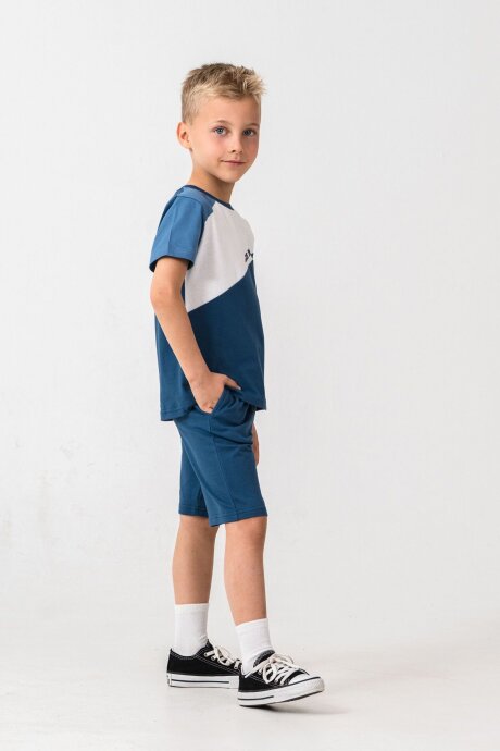U.S. Polo Assn. Erkek Çocuk Bisiklet Yaka Yazlık Mavi Bermuda Takım US2407-C-V2 - 3