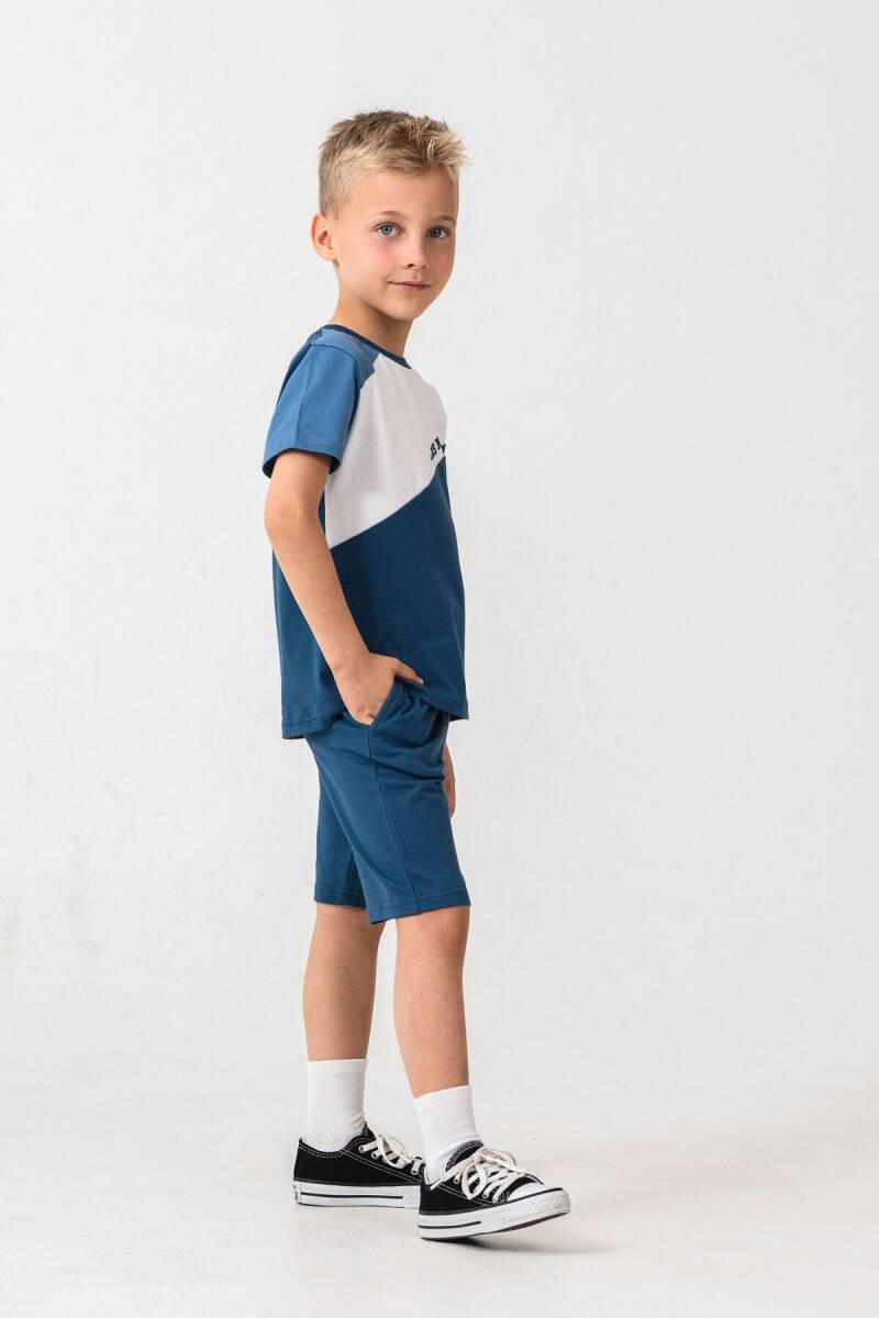 U.S. Polo Assn. Erkek Çocuk Bisiklet Yaka Yazlık Mavi Bermuda Takım US2407-C-V2 - 3