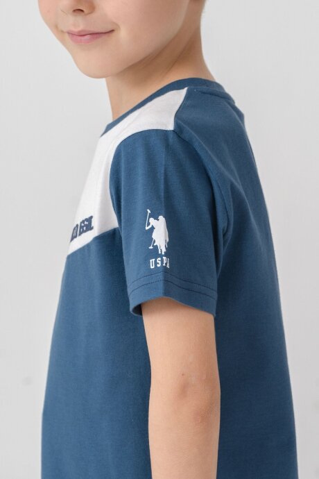 U.S. Polo Assn. Erkek Çocuk Bisiklet Yaka Yazlık Mavi Bermuda Takım US2407-C-V2 (1)