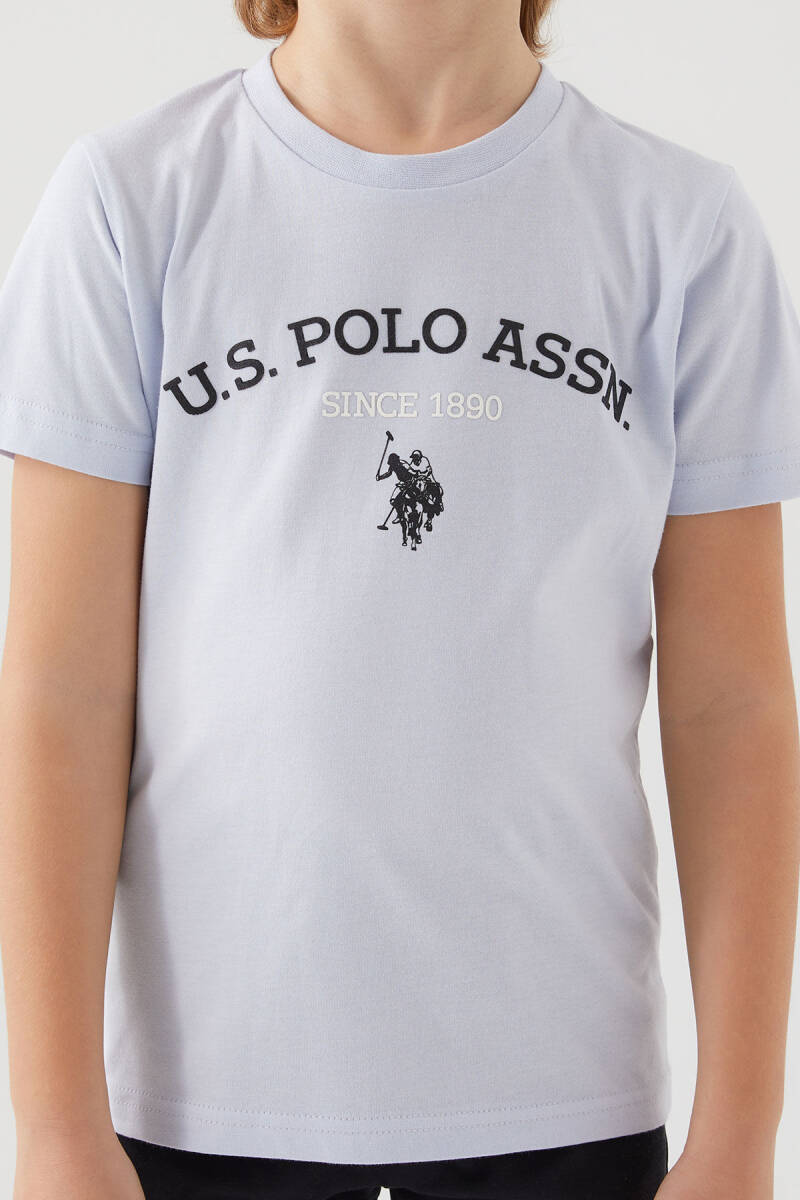 U.S. Polo Assn. Erkek Çocuk Bisiklet Yaka Pigment Baskılı Yazlık Regular Fit Mavi Bermuda Takım US1369-C-V4 - 4