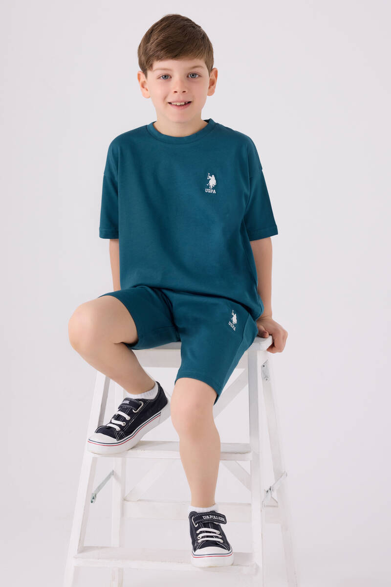 U.S. Polo Assn. Erkek Çocuk Mavi Bermuda Takım