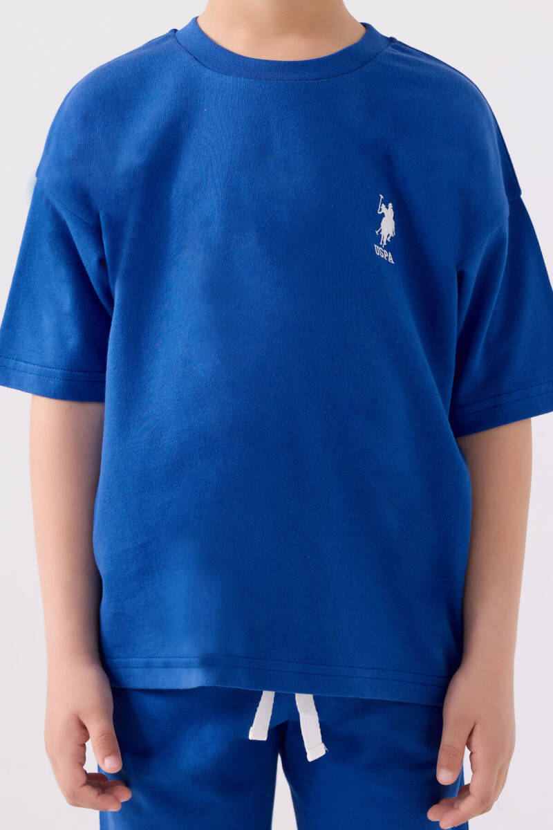 U.S. Polo Assn. Erkek Çocuk Bisiklet Yaka Pigment Baskılı Yazlık Regular Fit Mavi Bermuda Takım US1780-C-V3 - 4