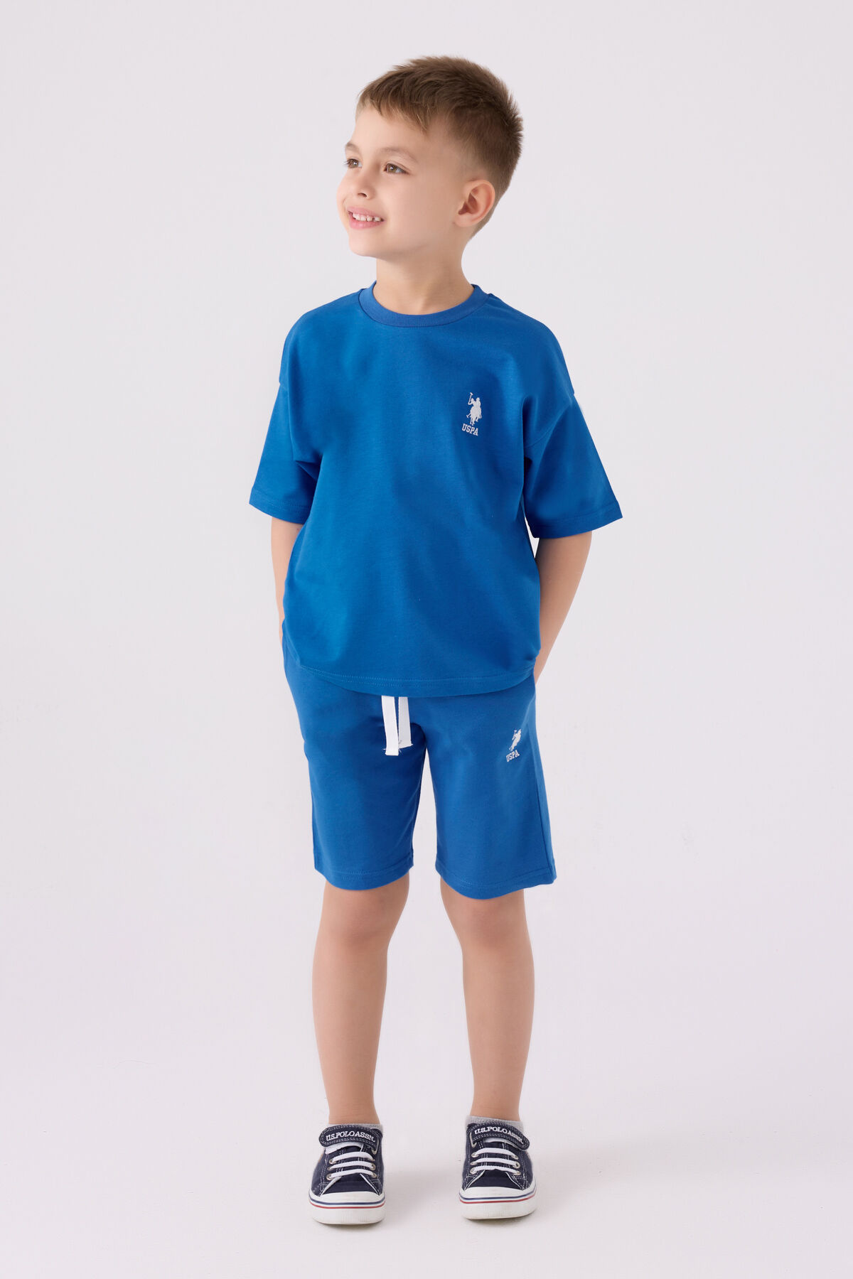 U.S. Polo Assn Erkek Çocuk Mavi Bermuda Takım