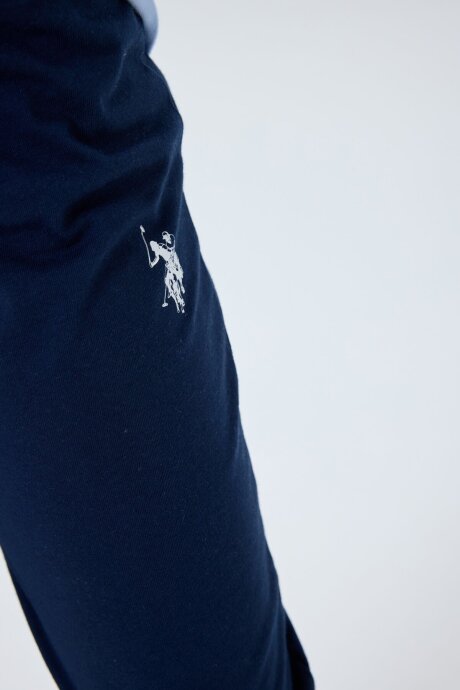 U.S. Polo Assn. Erkek Çocuk Bisiklet Yaka Nakışlı Yazlık Regular Fit Mavi Pijama Takımı US2410-C-V1 - 3