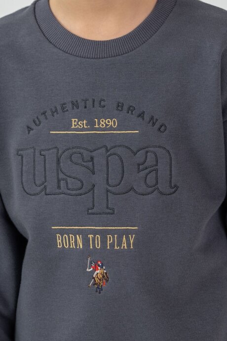 U.S. Polo Assn. Erkek Çocuk Nakışlı Antrasit Uzun Kol Eşofman Takımı US2629-C-V2 - 3