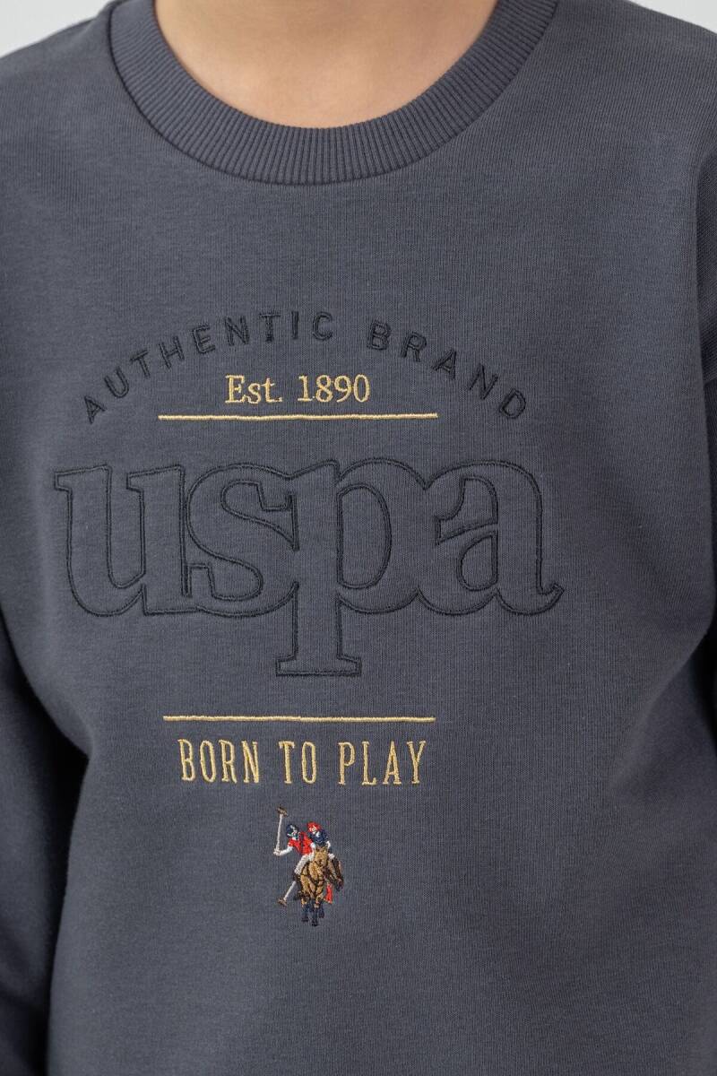 U.S. Polo Assn. Erkek Çocuk Nakışlı Antrasit Uzun Kol Eşofman Takımı US2629-C-V2 - 3