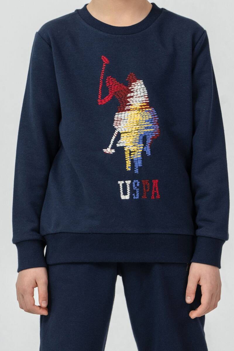 U.S. Polo Assn. Erkek Çocuk Nakışlı Lacivert Uzun Kol Eşofman Takımı US2625-C-V2 - 2