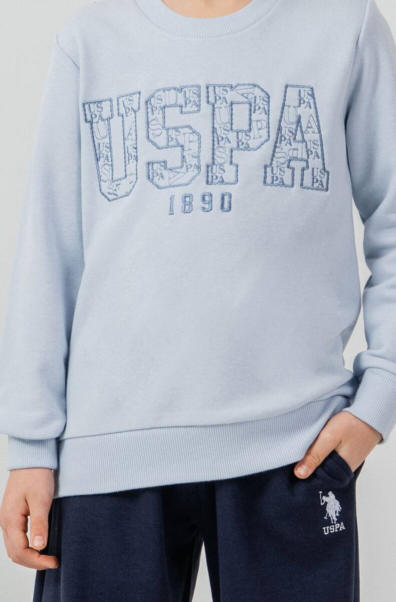 U.S. Polo Assn. Erkek Çocuk Nakışlı Mavi Uzun Kol Eşofman Takımı US2610-C-V1 - 3