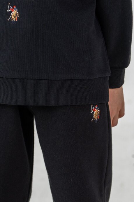 U.S. Polo Assn. Erkek Çocuk Nakışlı Siyah Uzun Kol Eşofman Takımı US2629-C-V4 - 5