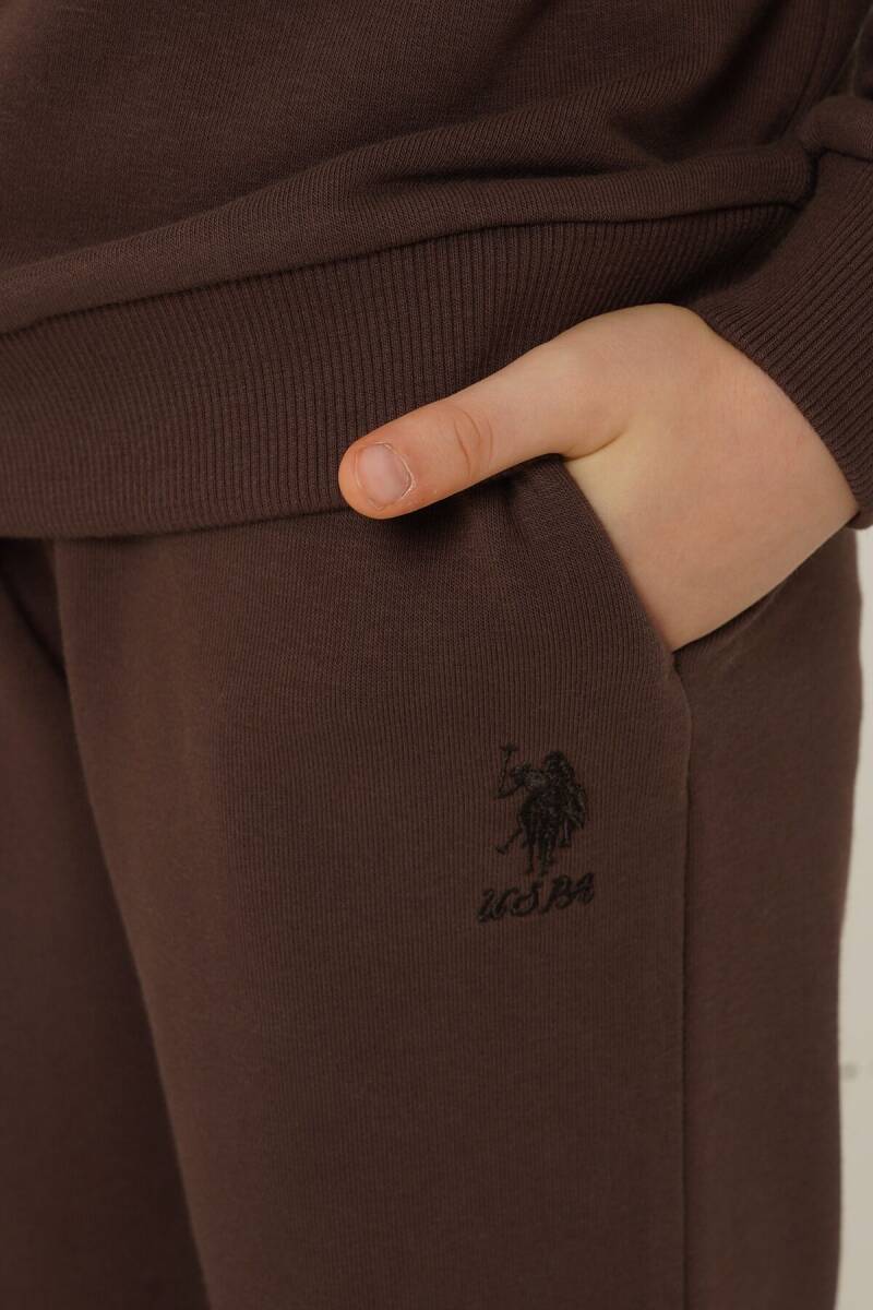 U.S. Polo Assn. Erkek Çocuk Nakışlı Yeşil Uzun Kol Eşofman Takımı US2610-C-V2 - 4