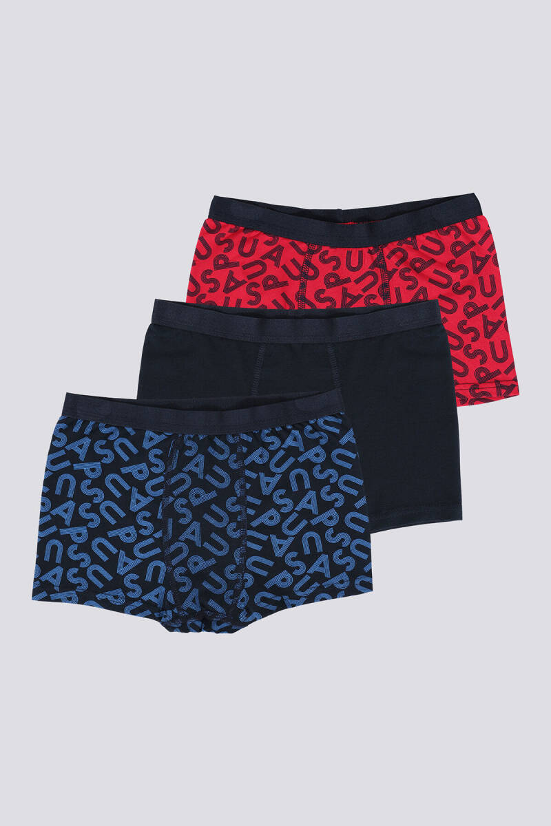 U.S. Polo Assn. Erkek Çocuk Pamuklu Pigment Baskılı Kışlık Regular Fit Lacivert Boxer US1397-C-V1 - 1